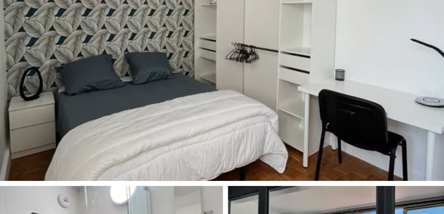 VILLEURBANNE – A LOUER Chambre en colocation 600 € Avec Parking et Balcon