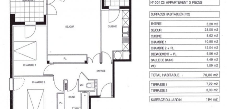 Appartement – T3 – CUGNAUX – 890
