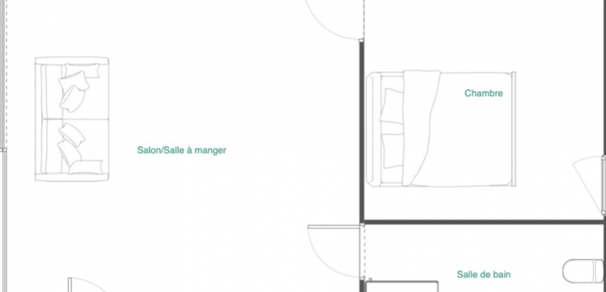 MARSEILLE 13E ARRONDISSEMENT – A LOUER T2 de 40m². Loyer: 590€
