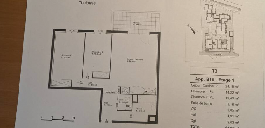 Appartement – T3 – TOULOUSE – 900